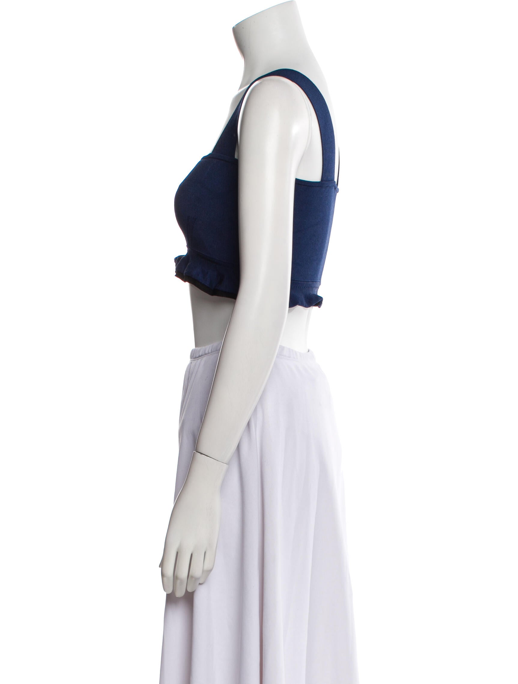 Cushnie Square Neckline Sleeveless Crop Top