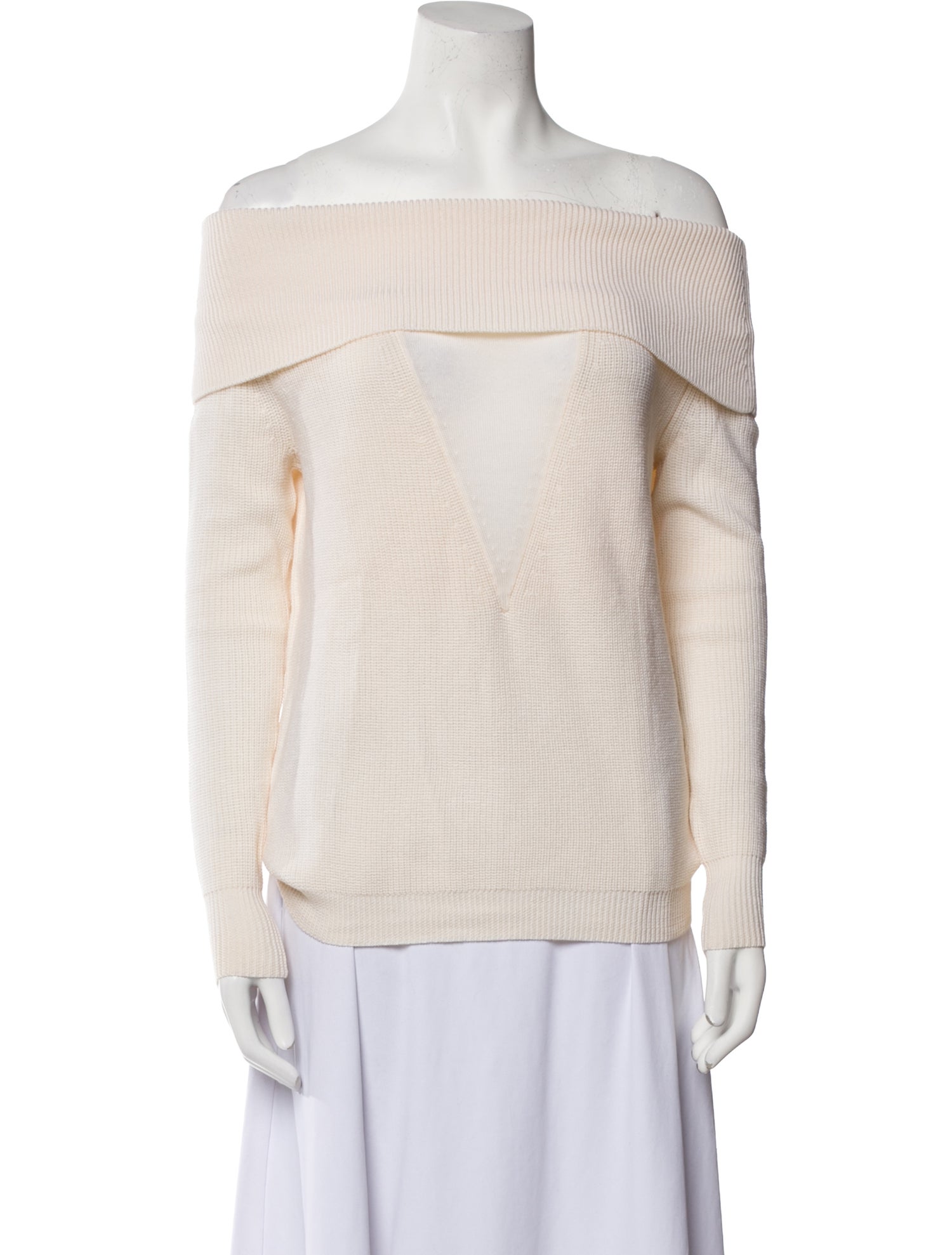 Cushnie Merino Wool Off-The-Shoulder Sweater