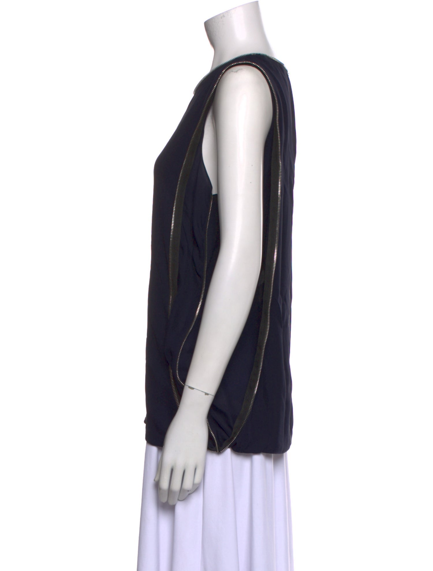 Cushnie Silk Crew Neck Top