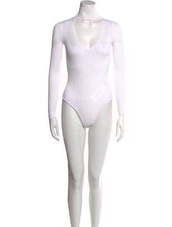 Cushnie V-Neck Long Sleeve Bodysuit