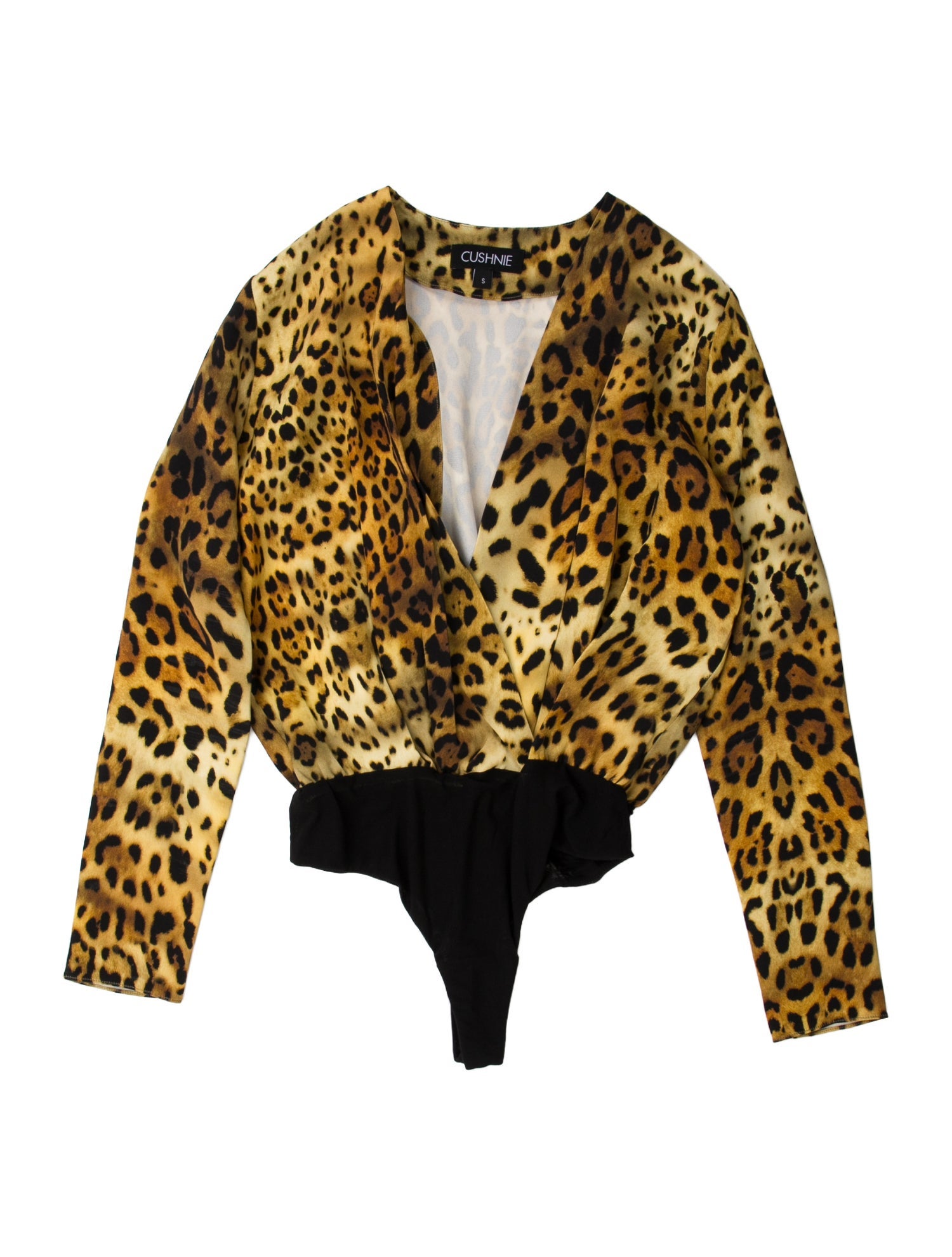 Cushnie Silk Animal Print Crop Top