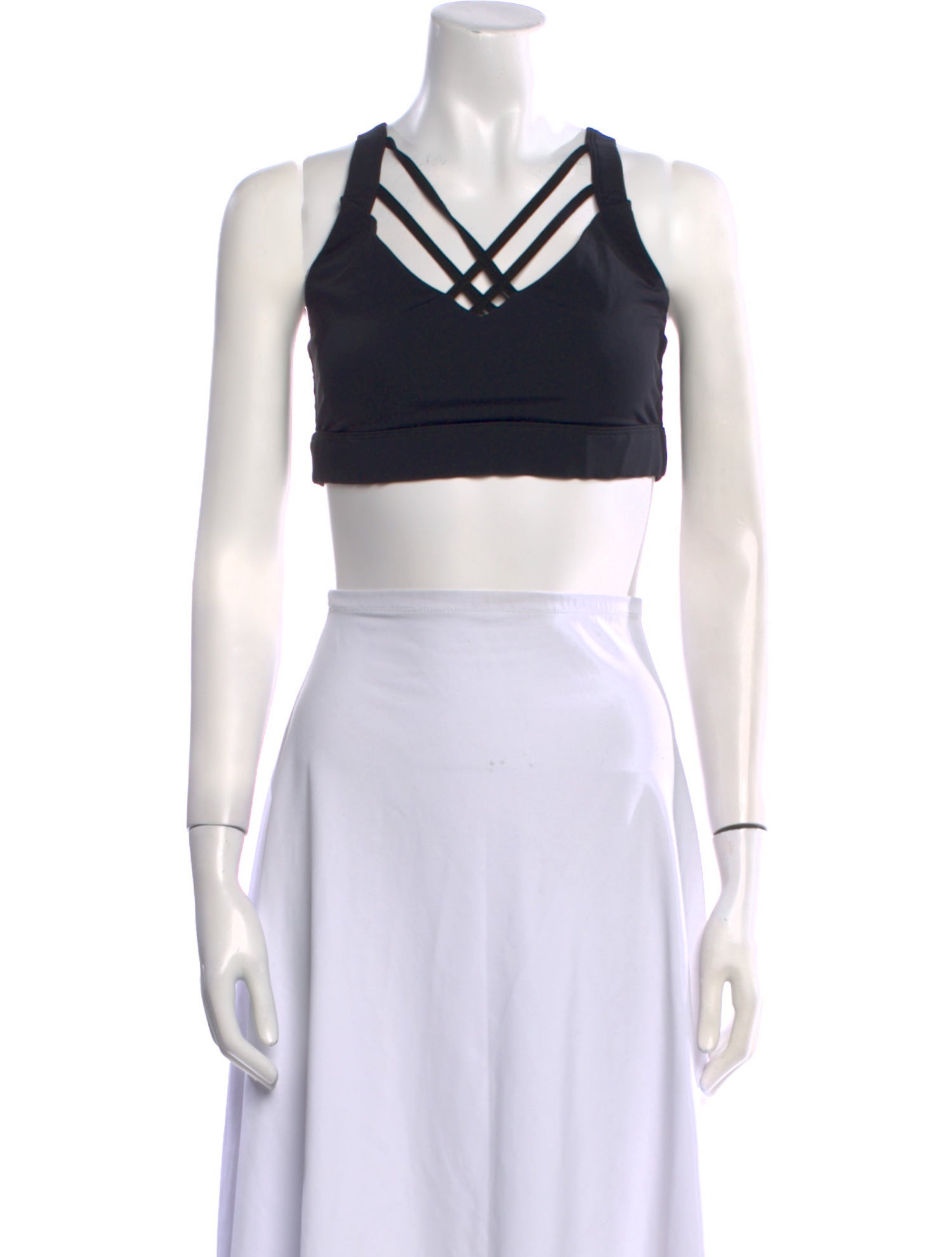Cushnie V-Neck Sleeveless Crop Top