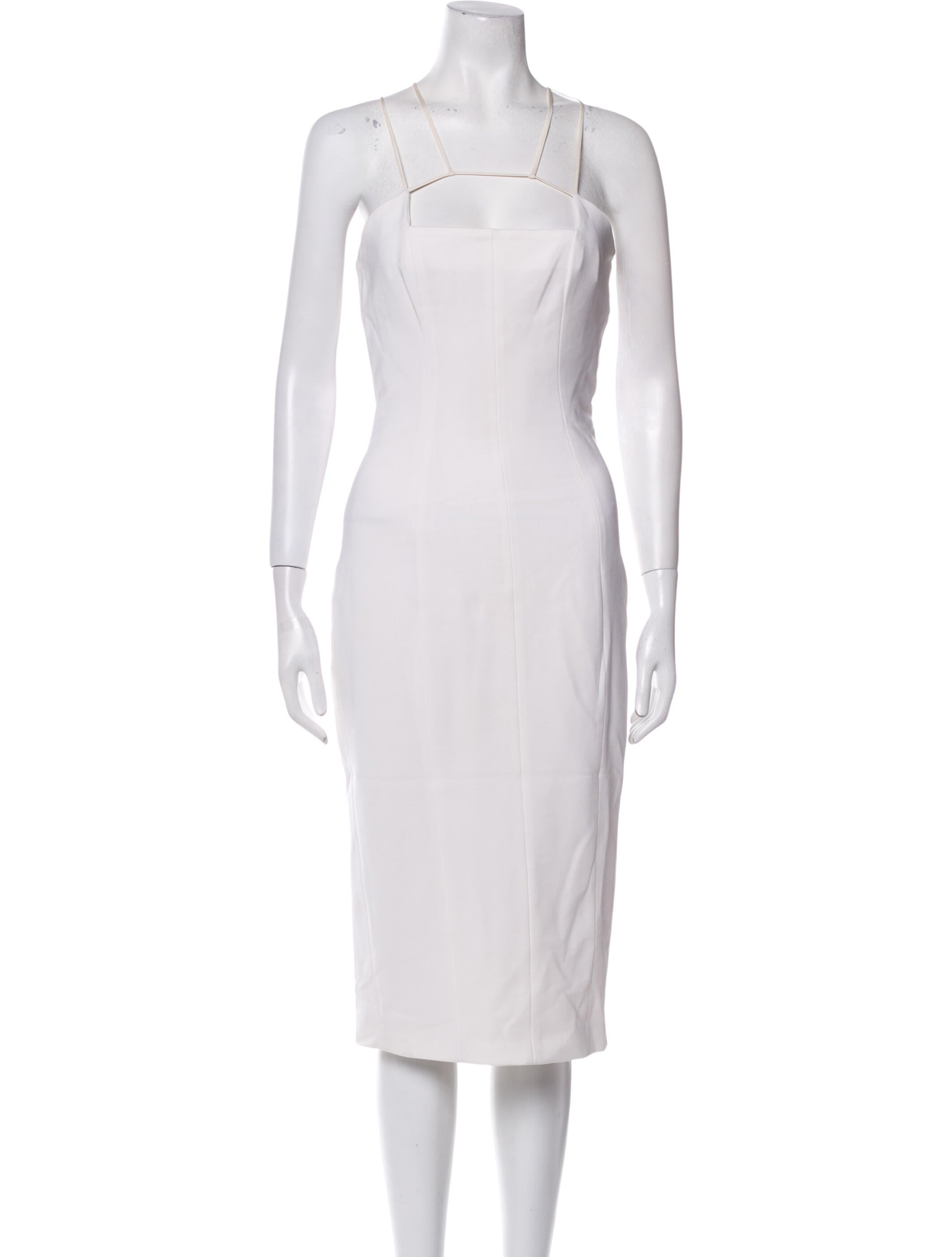Cushnie Square Neckline Midi Length Dress