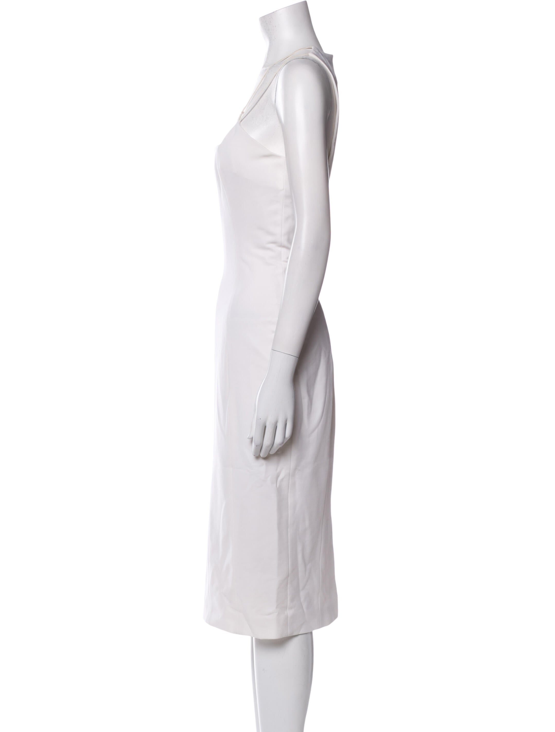 Cushnie Square Neckline Midi Length Dress