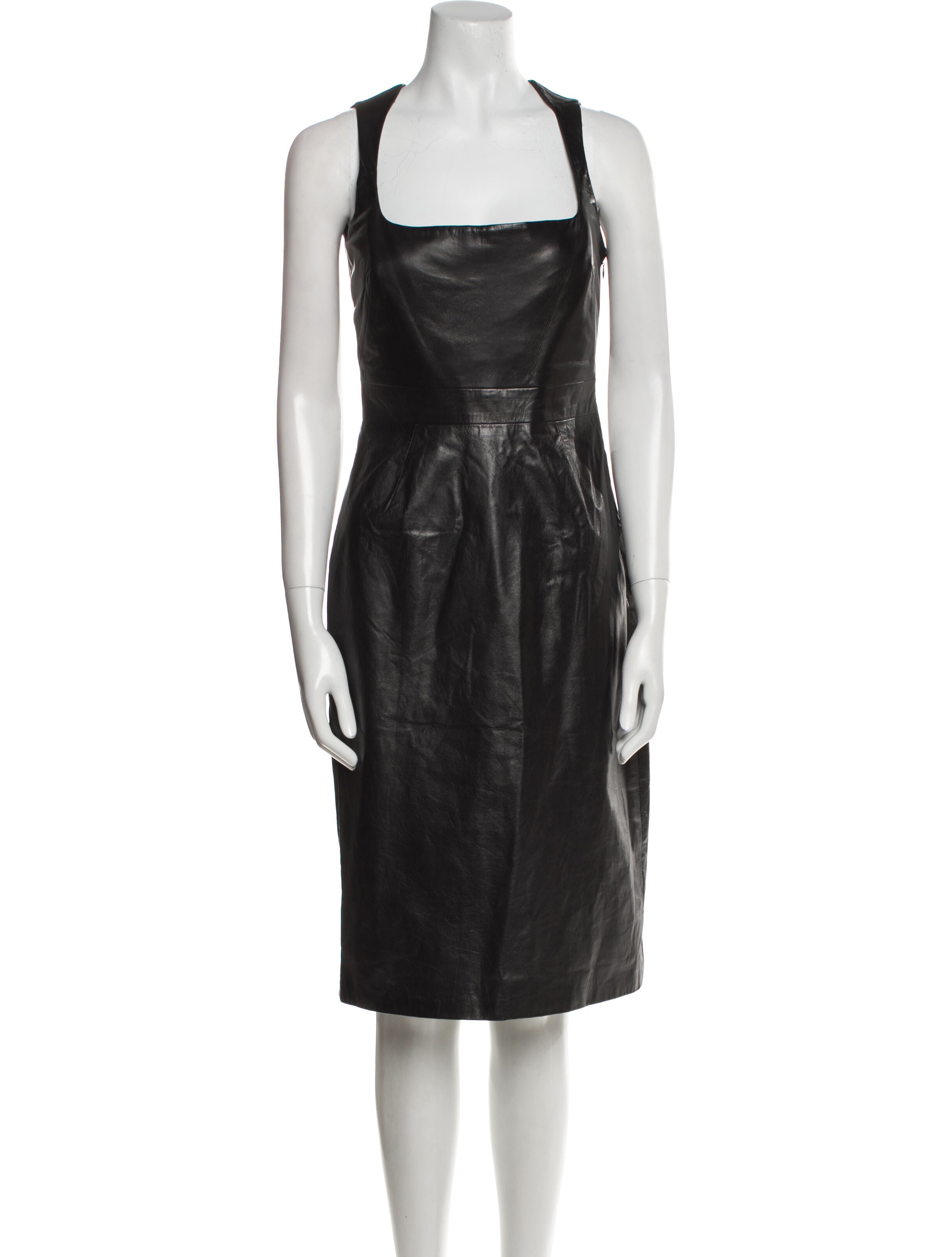 Cushnie Leather Midi Length Dress