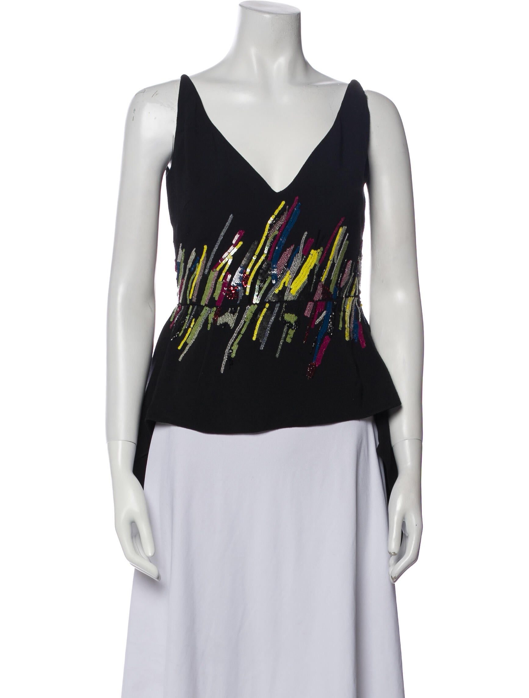 Cushnie Silk Printed Top