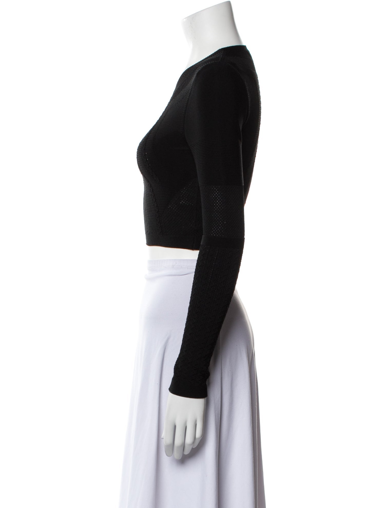 Cushionaire Crew Neck Long Sleeve Crop Top