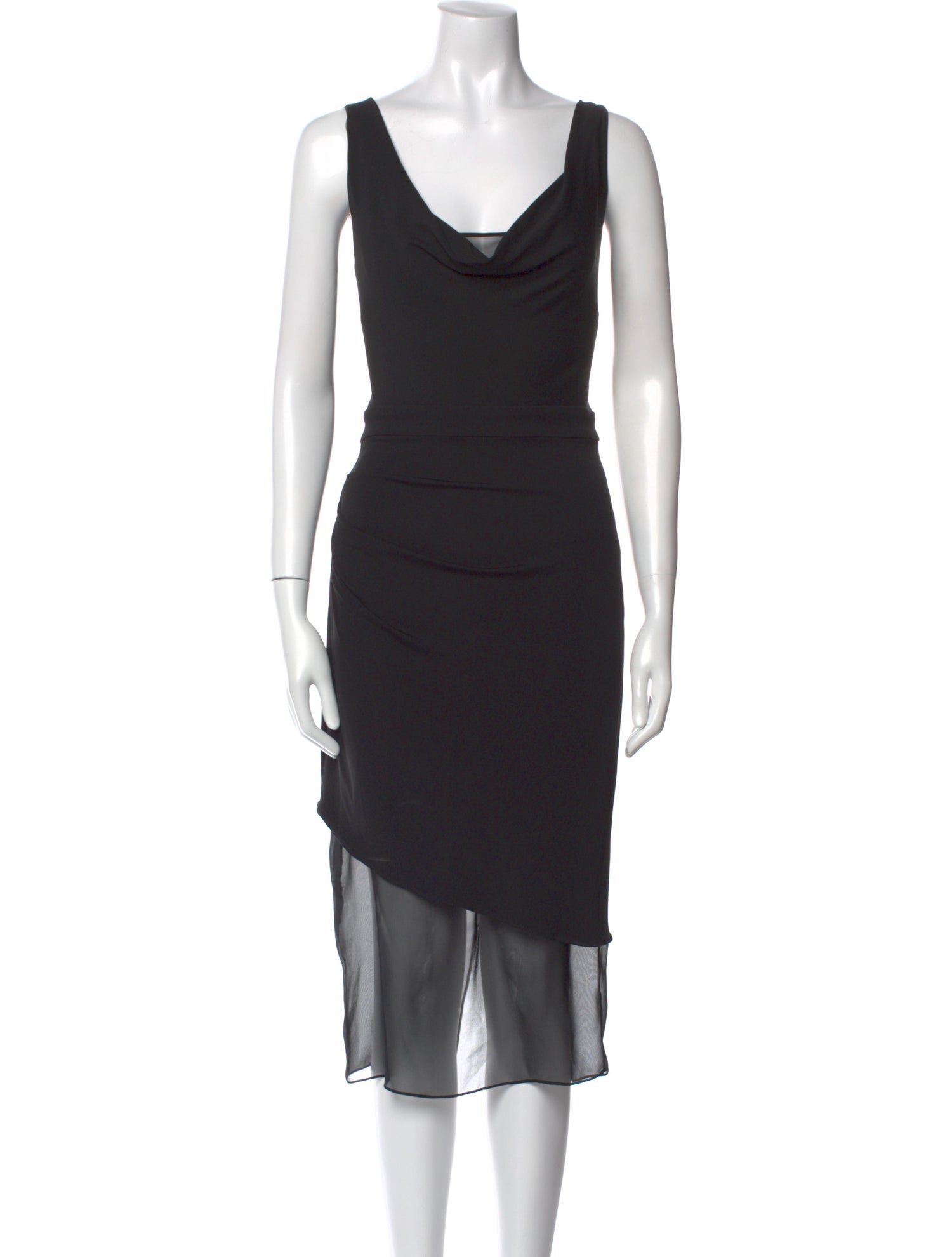 Cushnie Cowl Neck Midi Length Dress