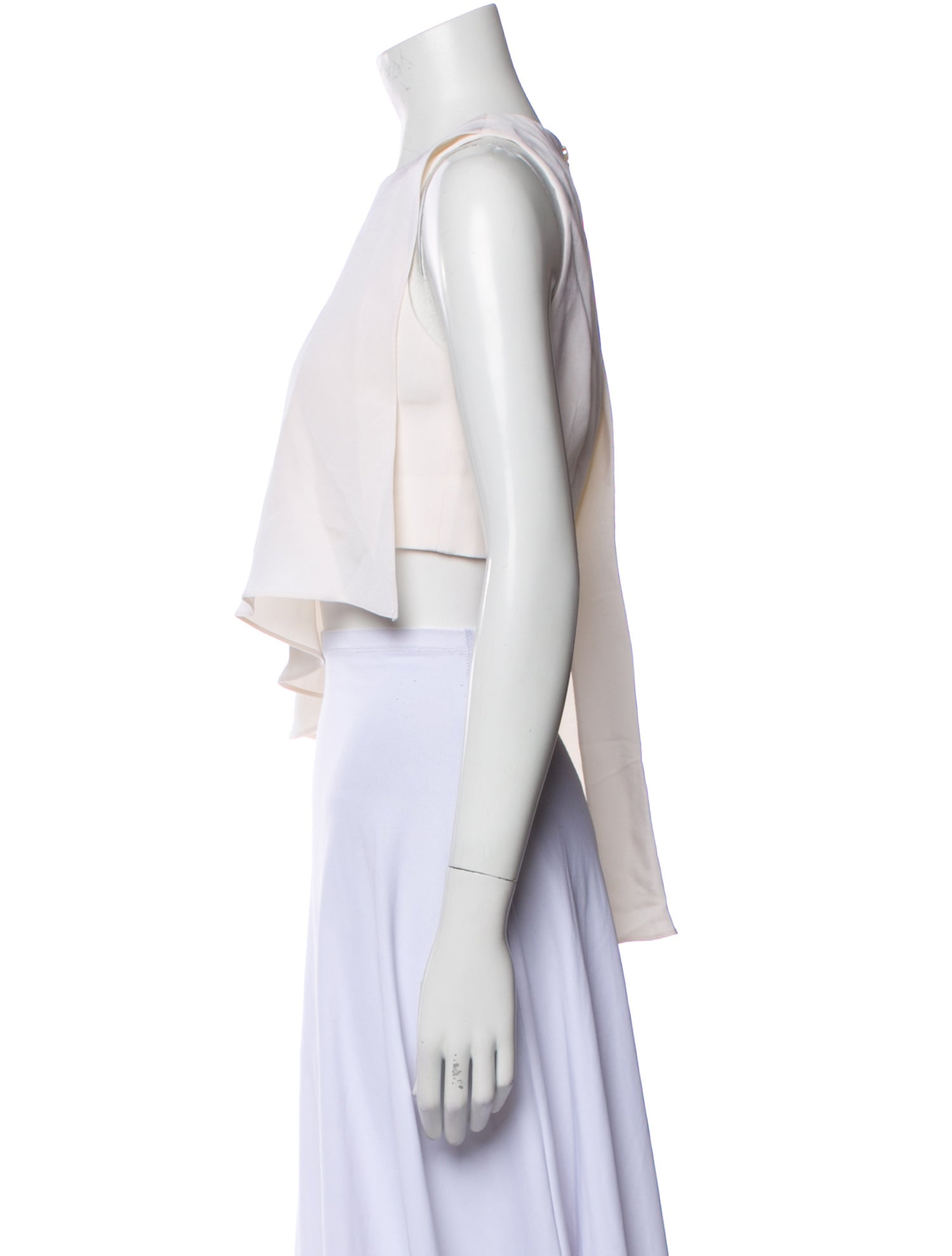 Cushnie Silk Crew Neck Crop Top