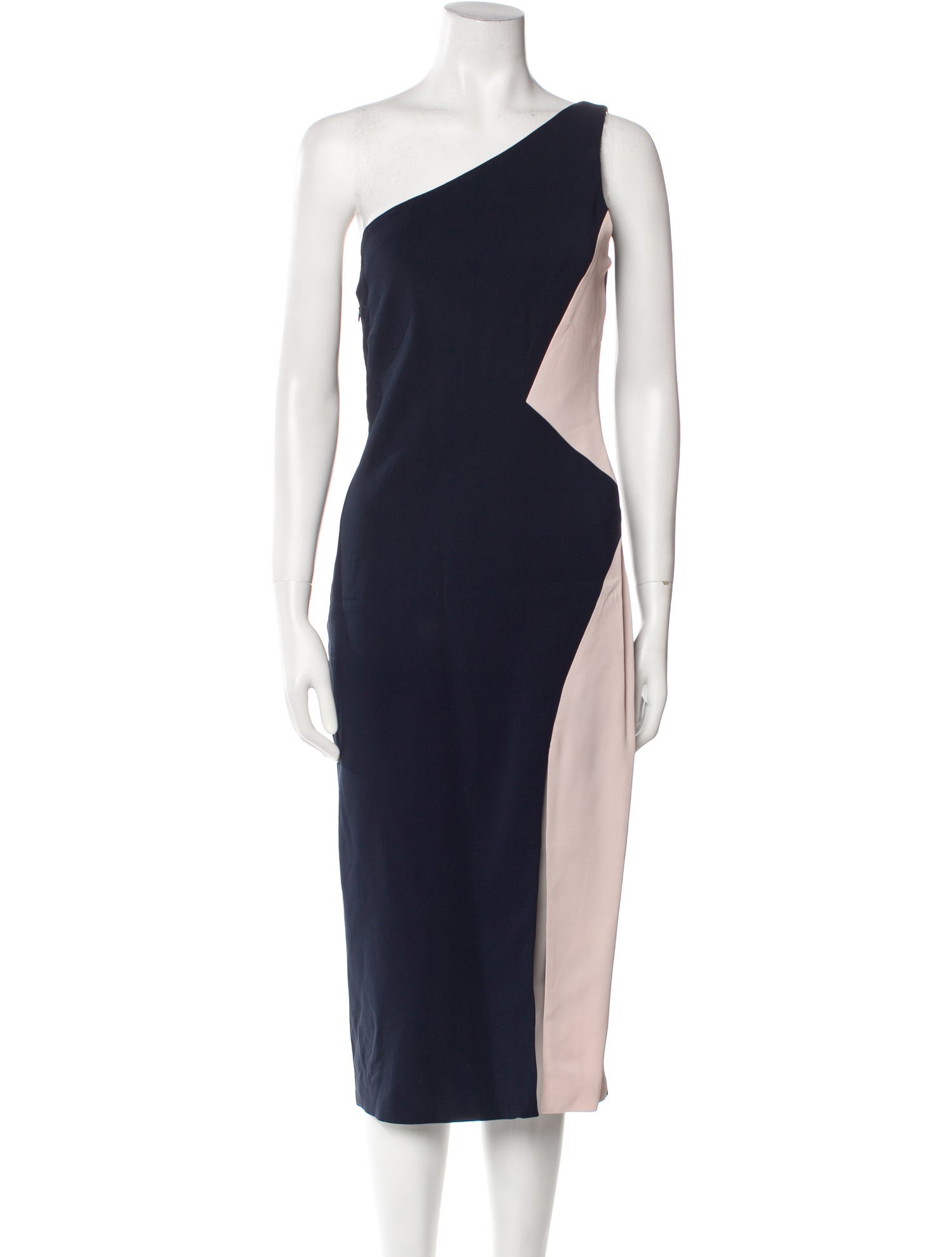 Cushnie Colorblock Pattern Midi Length Dress