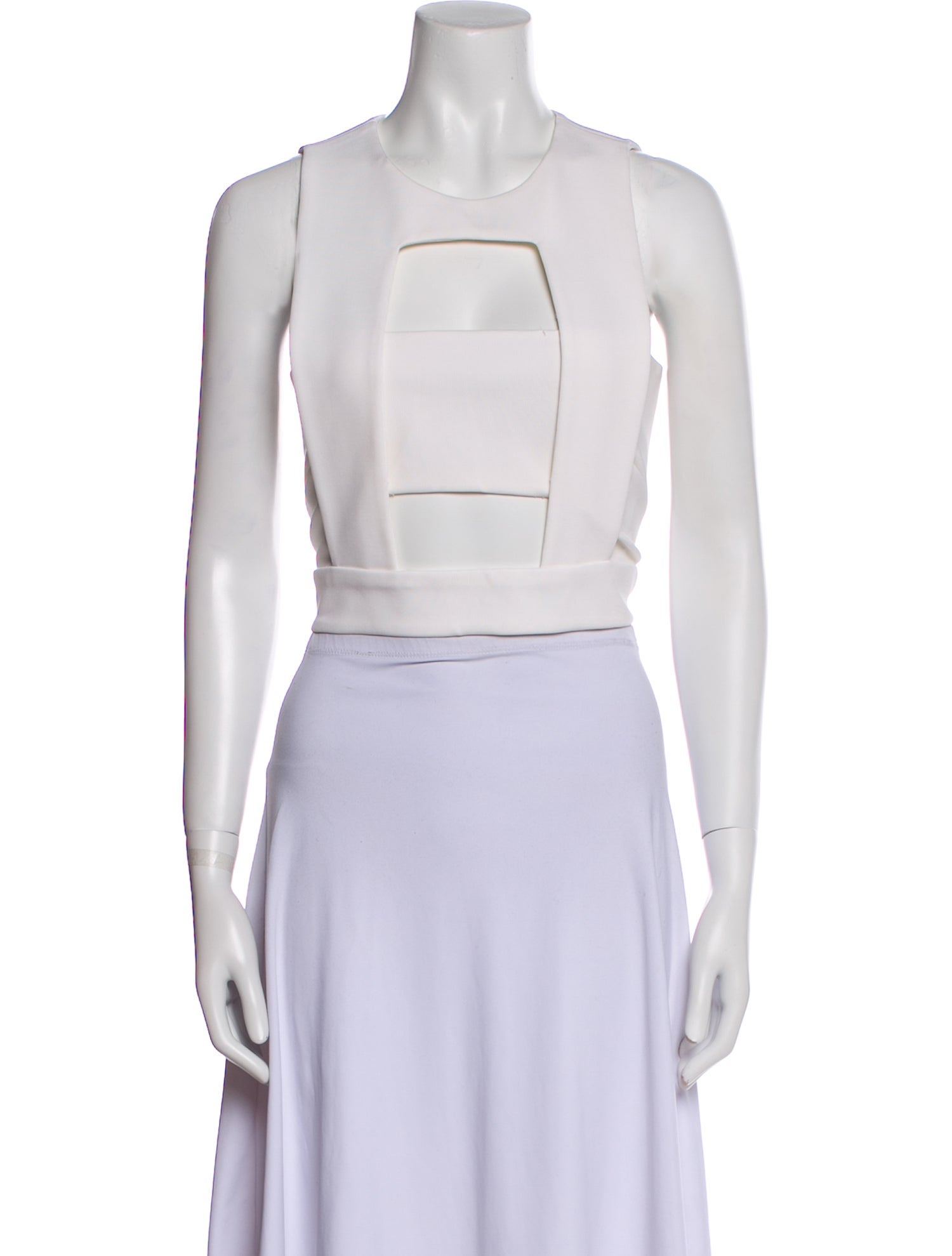 Cushnie Crew Neck Sleeveless Crop Top