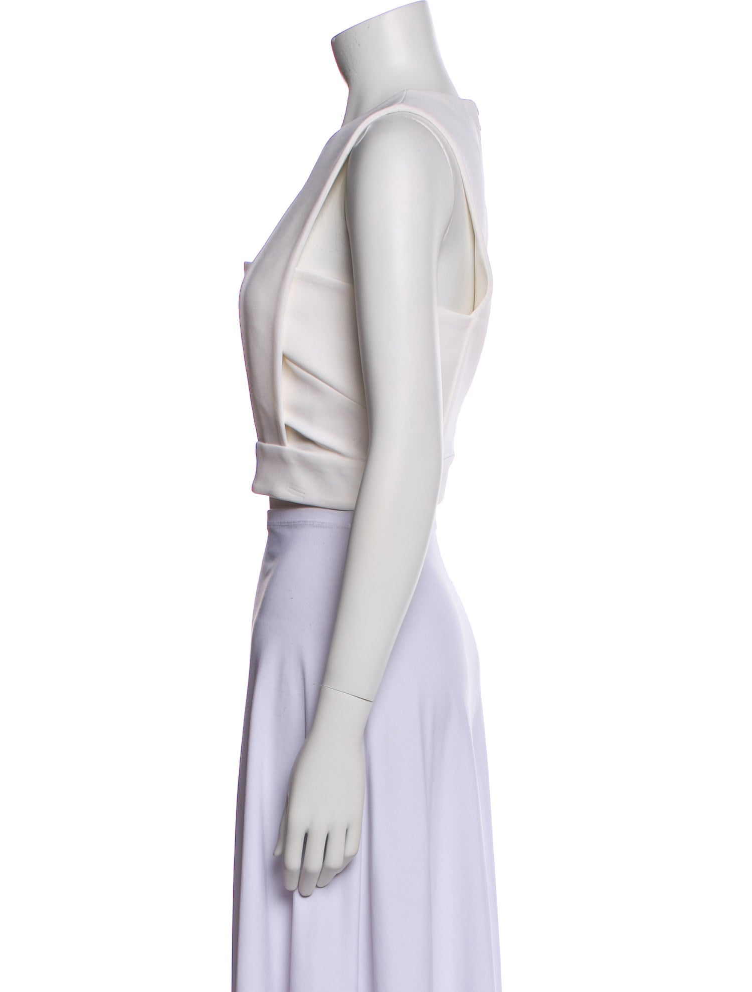 Cushnie Crew Neck Sleeveless Crop Top