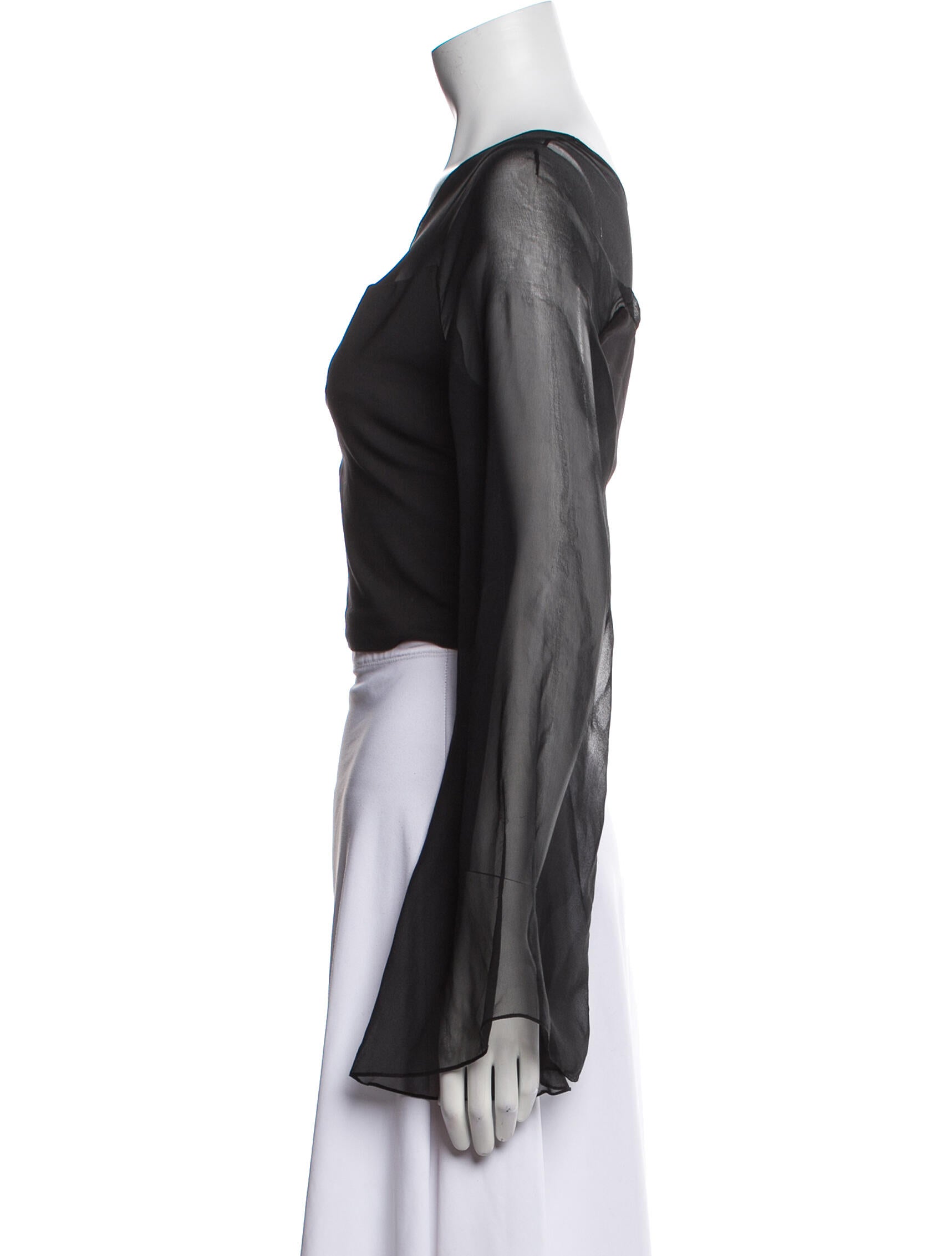 Cushnie One-Shoulder Long Sleeve Crop Top