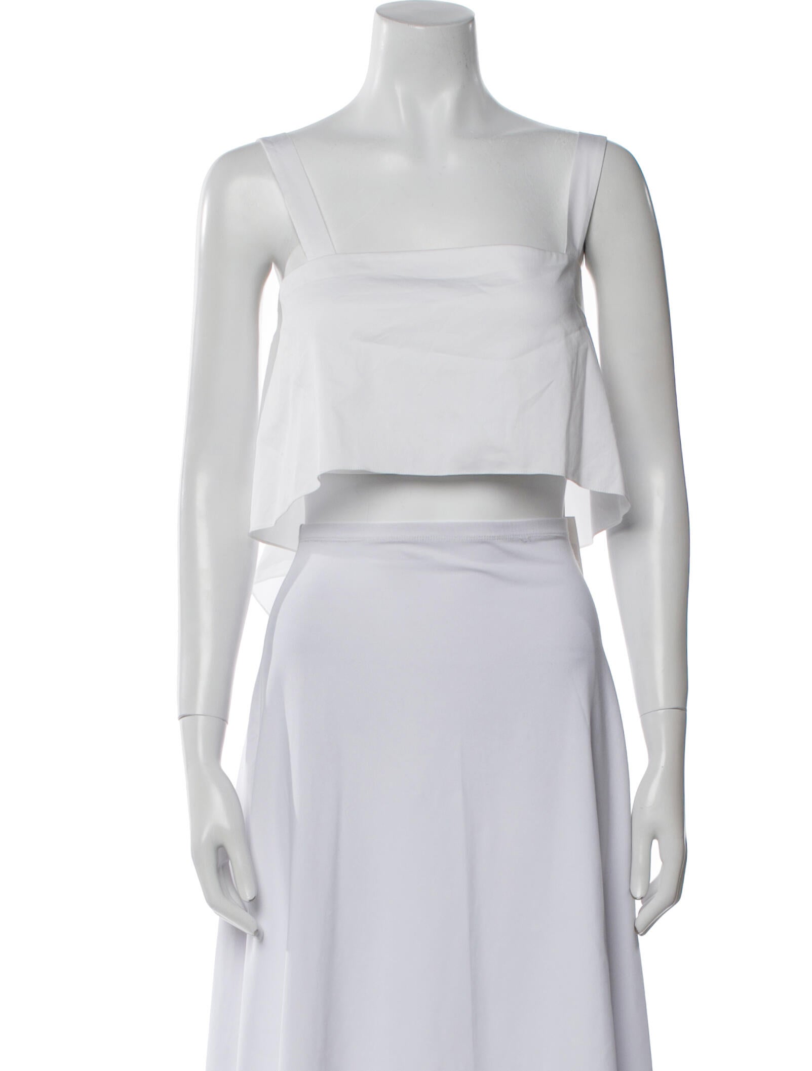 Cushnie Square Neckline Sleeveless Crop Top