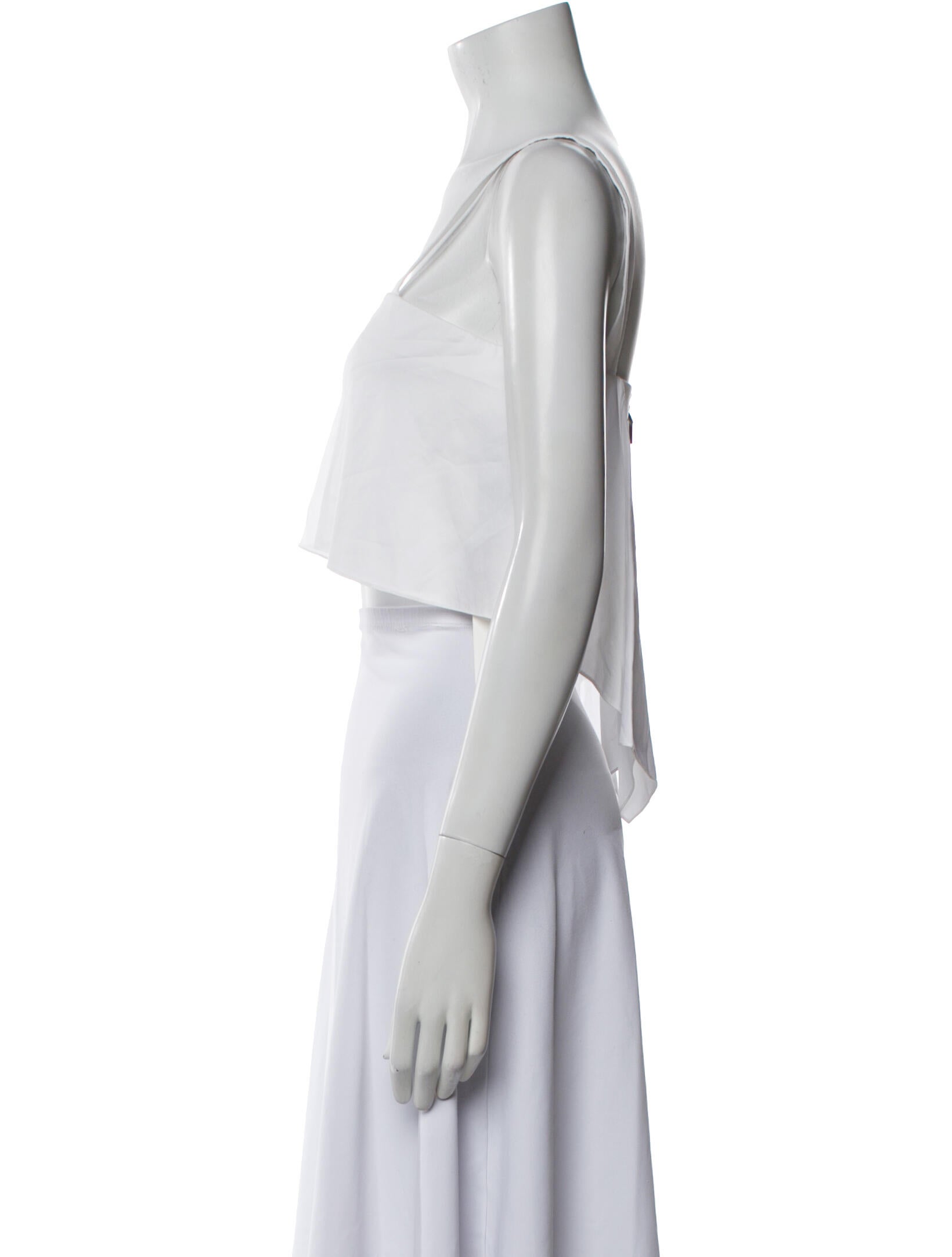 Cushnie Square Neckline Sleeveless Crop Top