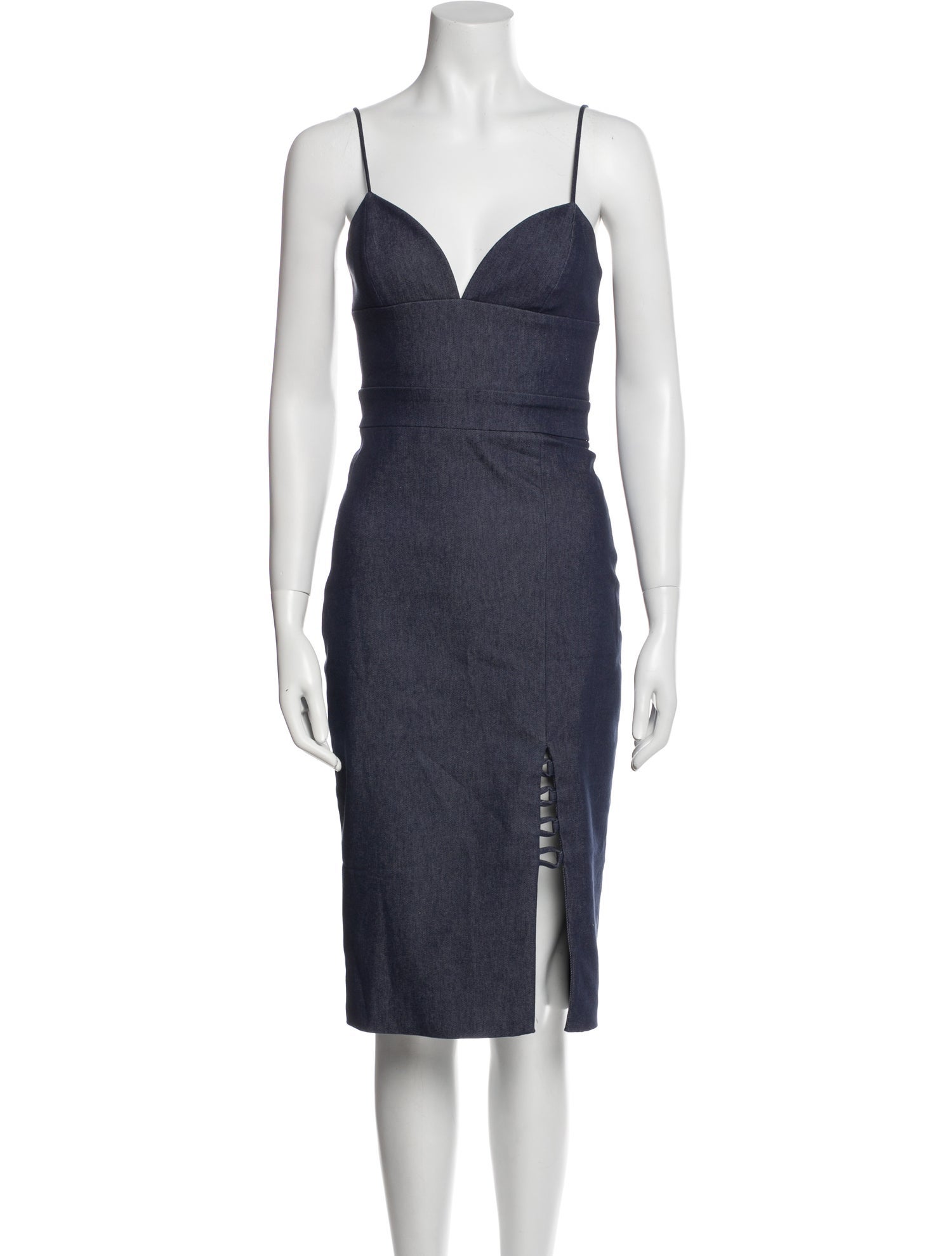 Cushnie V-Neck Knee-Length Dress