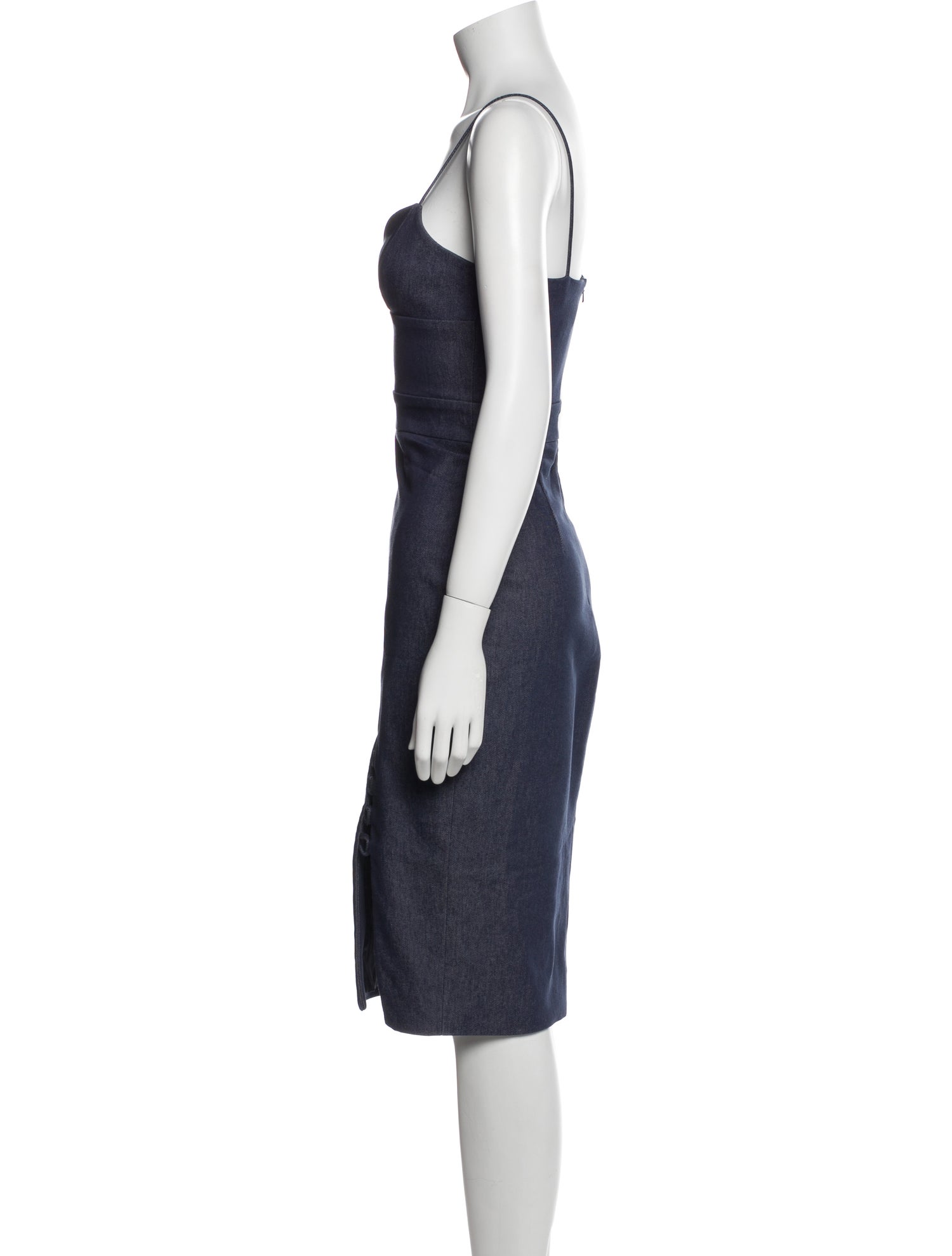 Cushnie V-Neck Knee-Length Dress