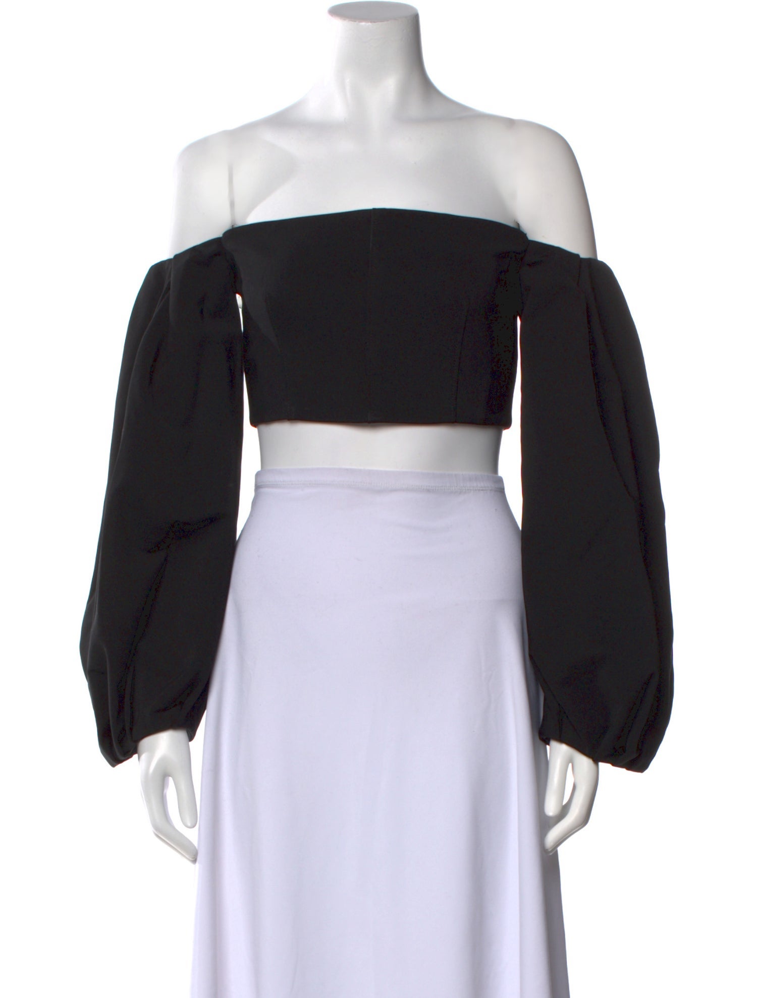 Cushnie Off-The-Shoulder Long Sleeve Crop Top