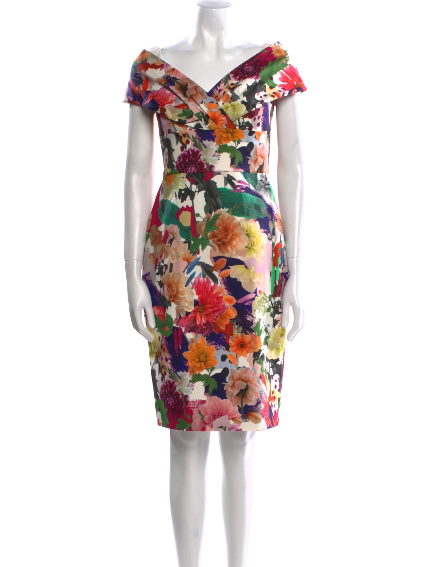 Cushnie Floral Print Knee-Length Dress