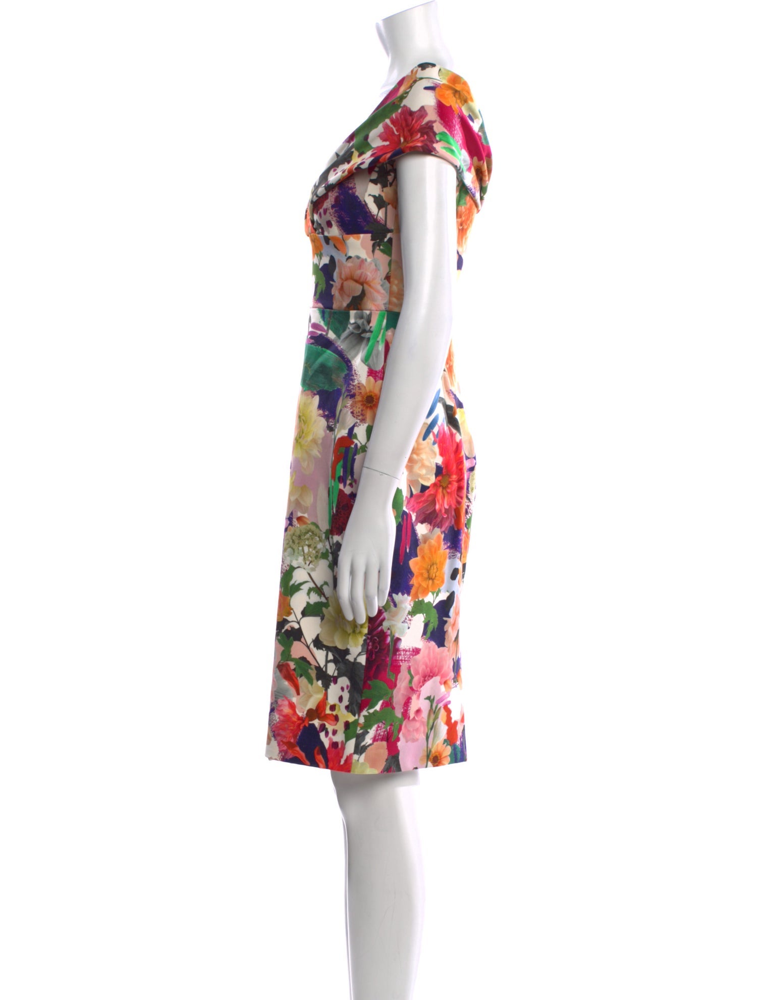 Cushnie Floral Print Knee-Length Dress
