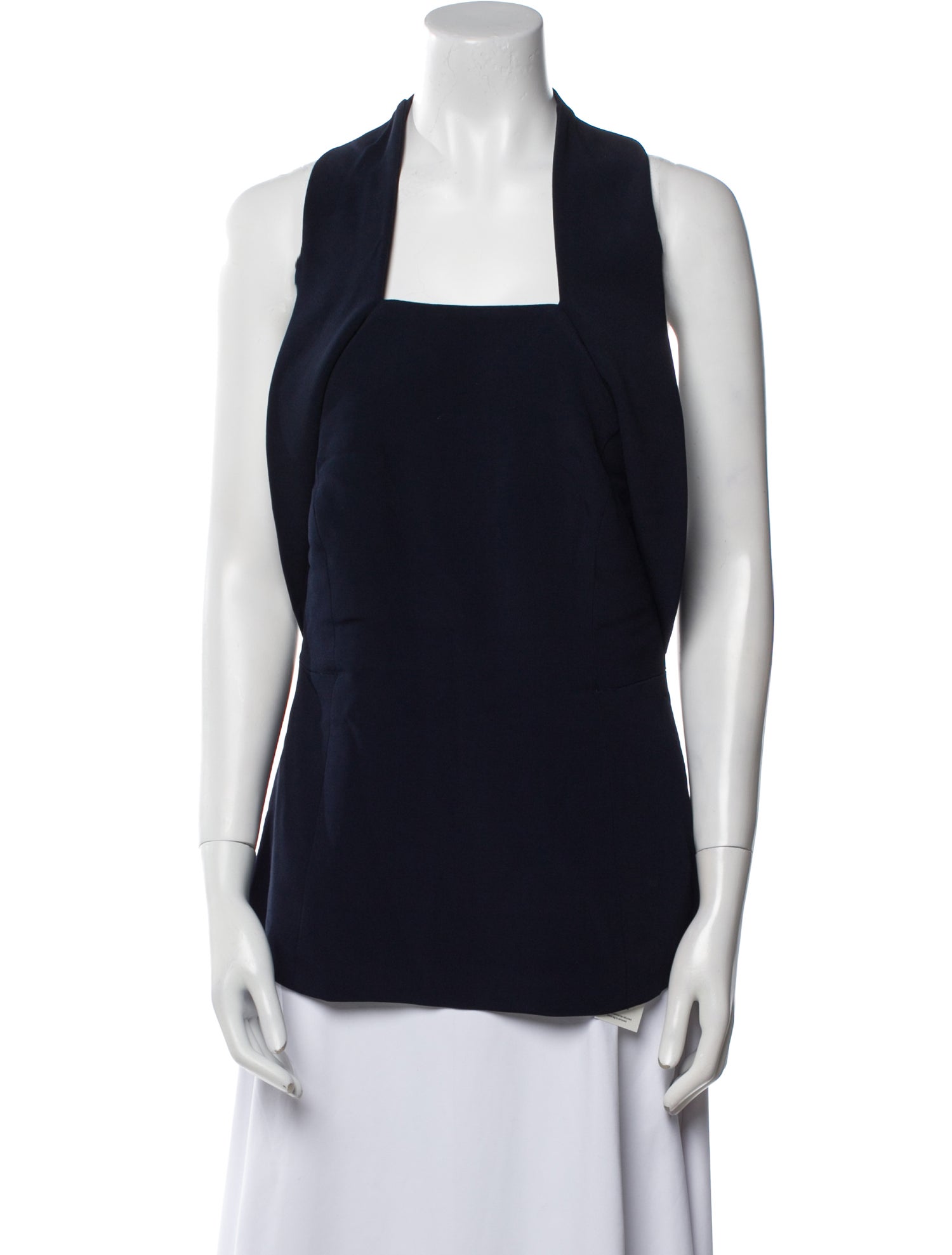 Cushnie Silk Square Neckline Top