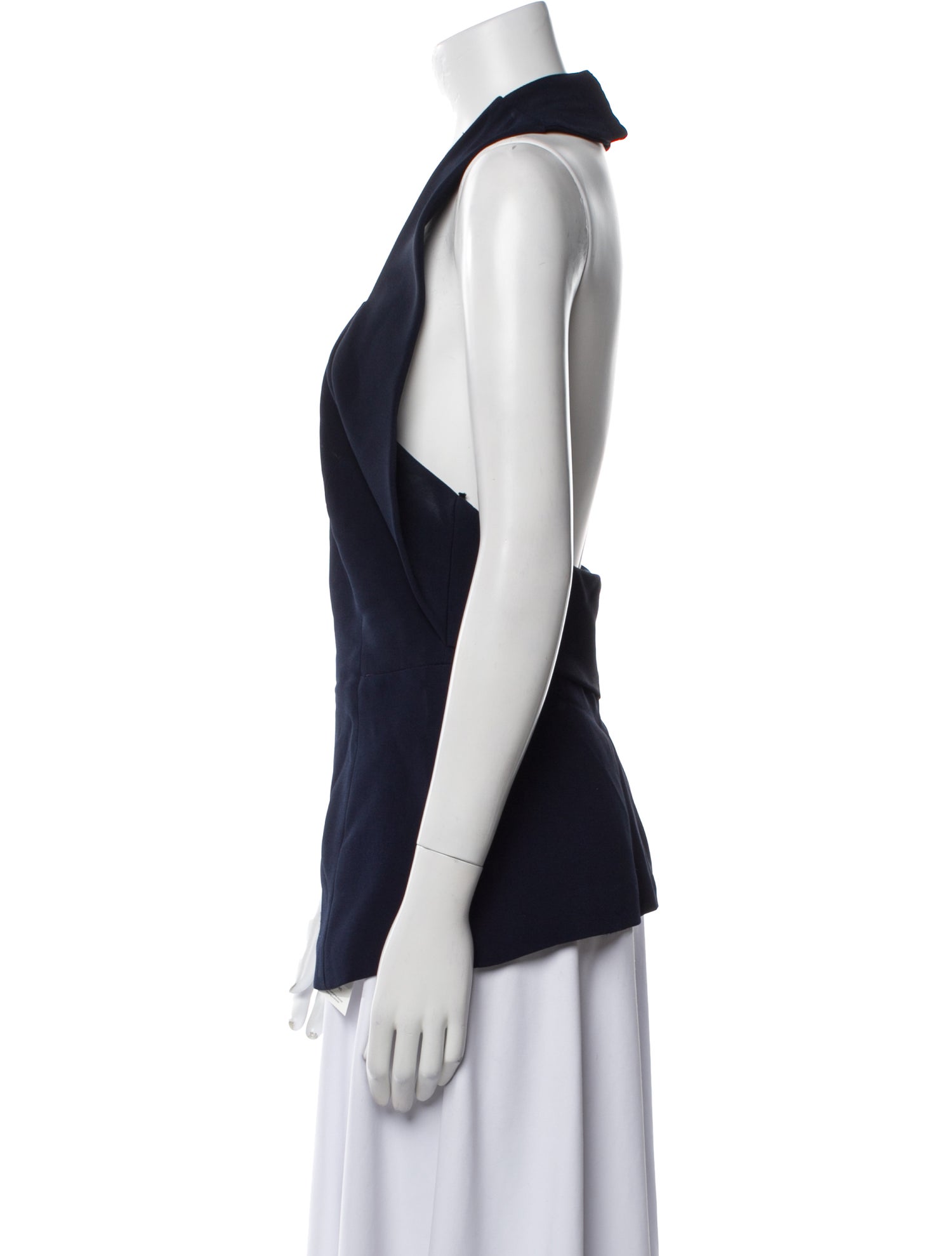 Cushnie Silk Square Neckline Top