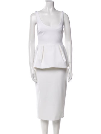 Cushnie Scoop Neck Midi Length Dress