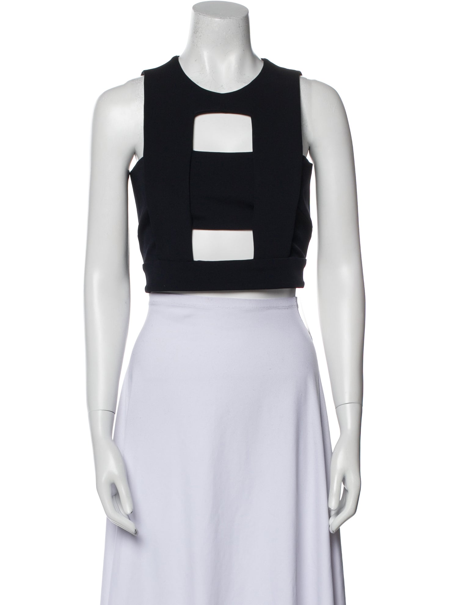 Cushnie Crew Neck Sleeveless Crop Top