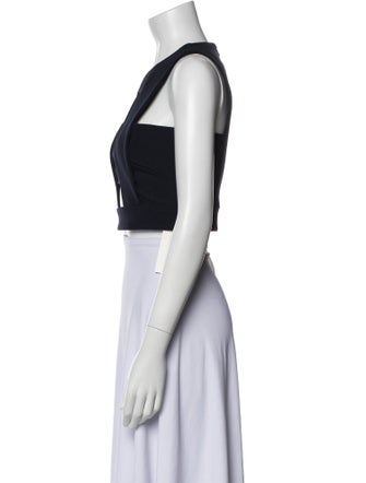 Cushnie Crew Neck Sleeveless Crop Top
