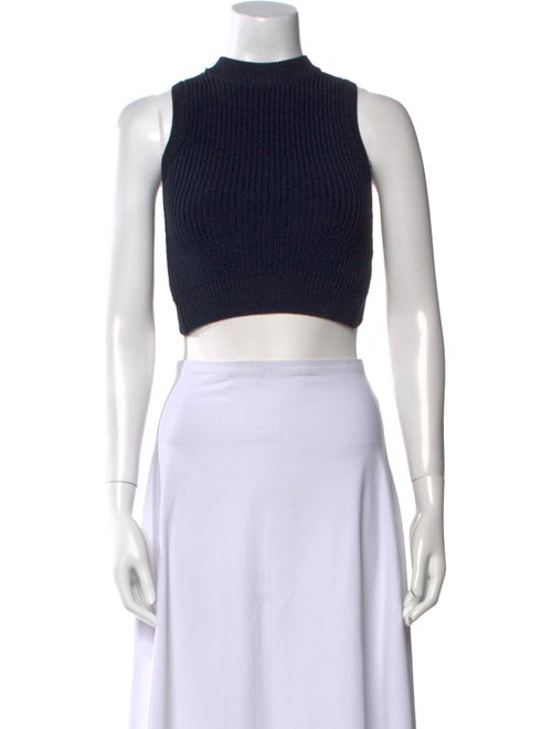 Cushnie Mock Neck Sleeveless Crop Top