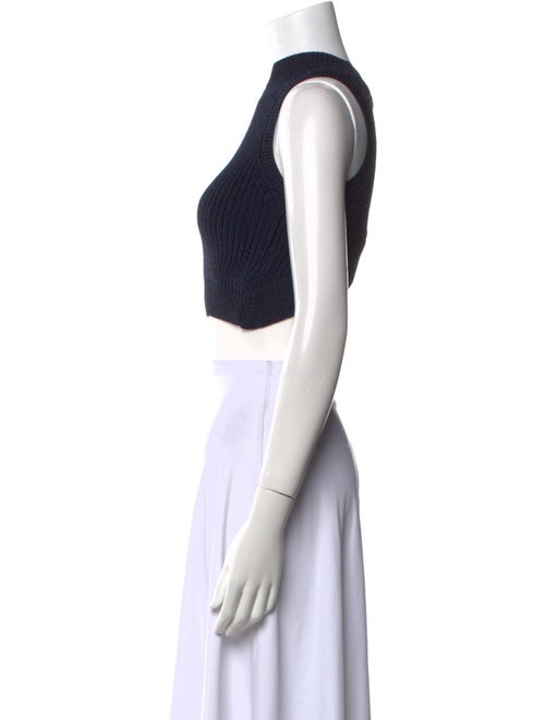 Cushnie Mock Neck Sleeveless Crop Top