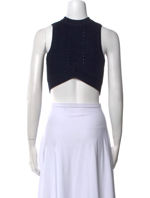 Cushnie Mock Neck Sleeveless Crop Top