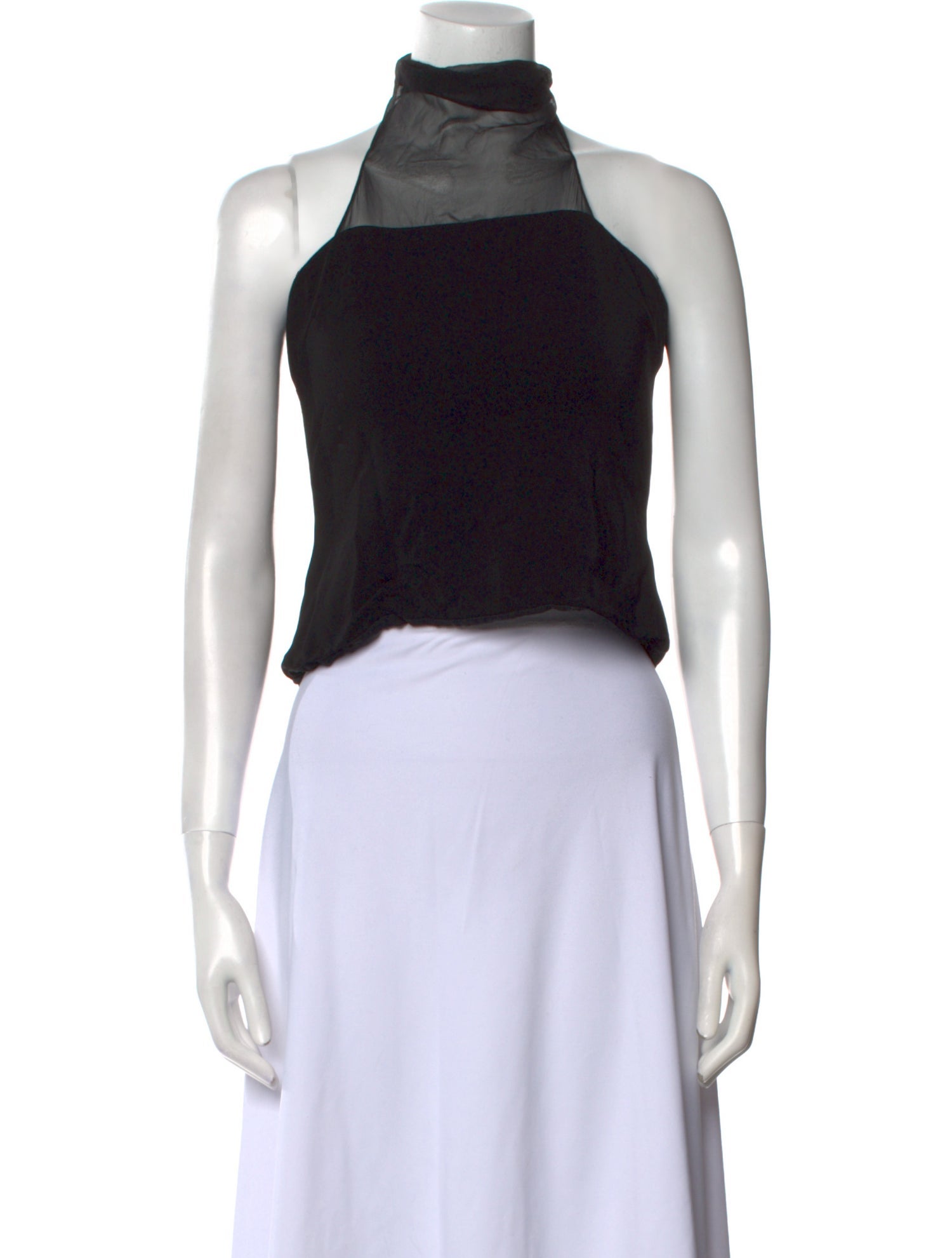 Cushnie Halterneck Sleeveless Crop Top