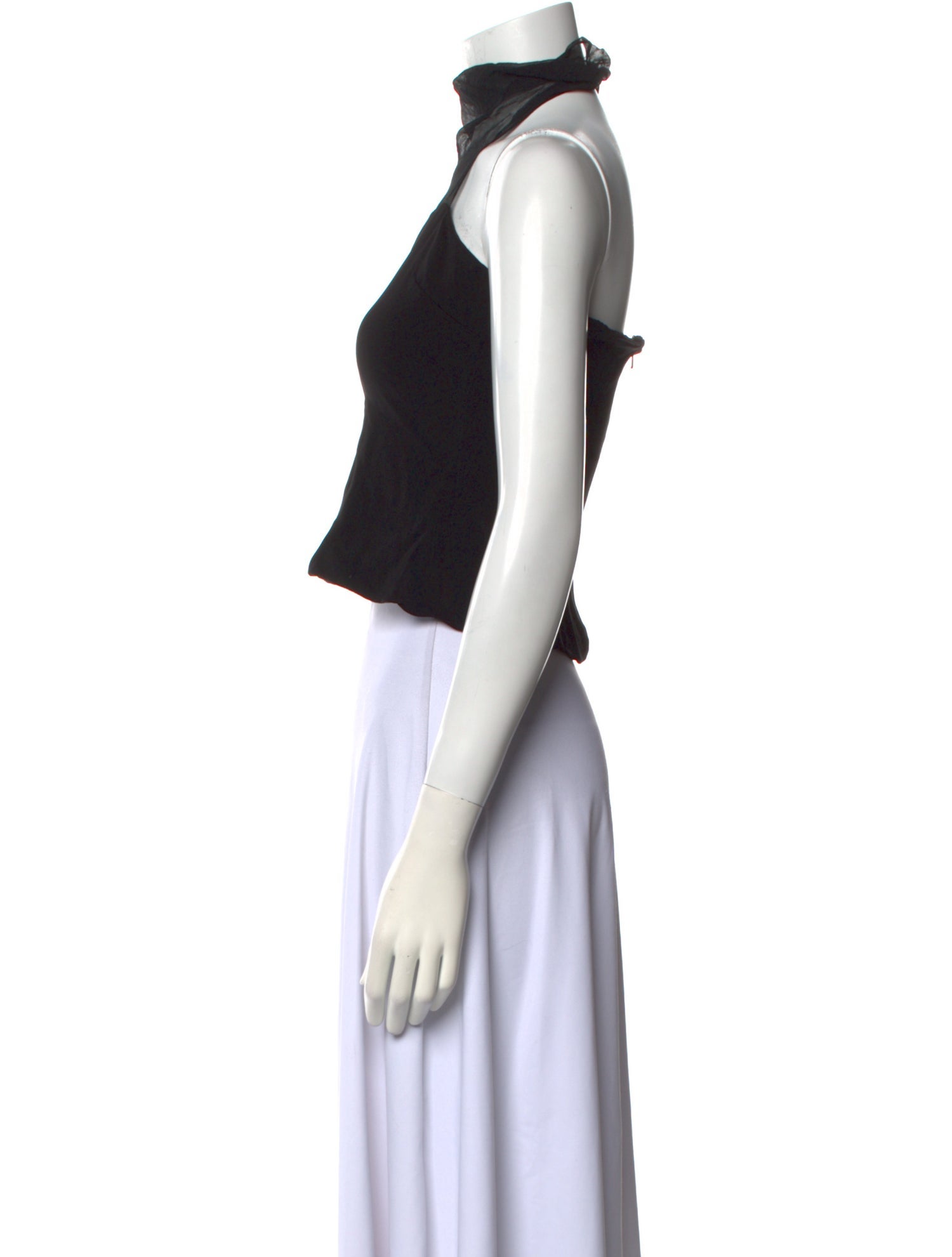 Cushnie Halterneck Sleeveless Crop Top