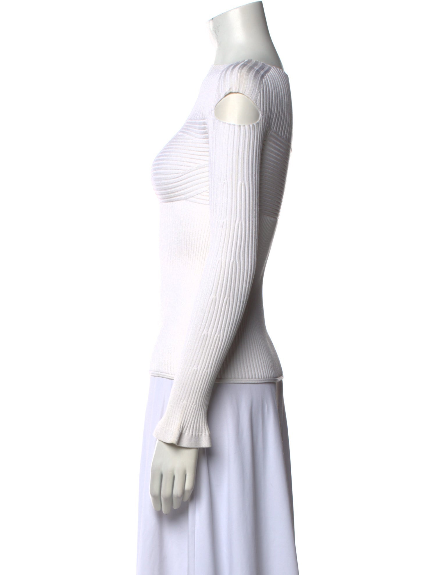 Cushnie Bateau Neckline Long Sleeve Top