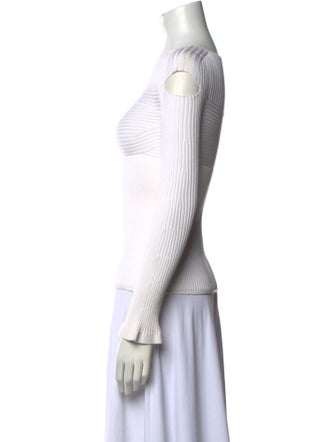 Cushnie Bateau Neckline Long Sleeve Top