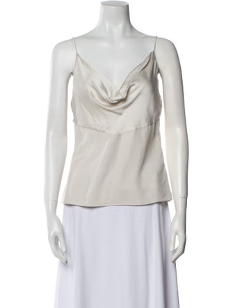 Cushnie Silk Cowl Neck Top