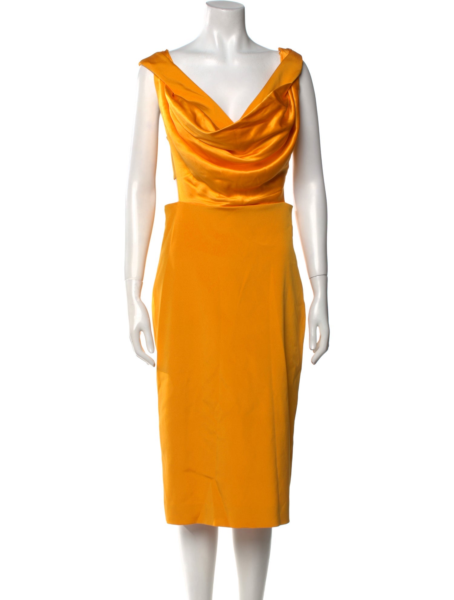 Cushnie Cowl Neck Midi Length Dress