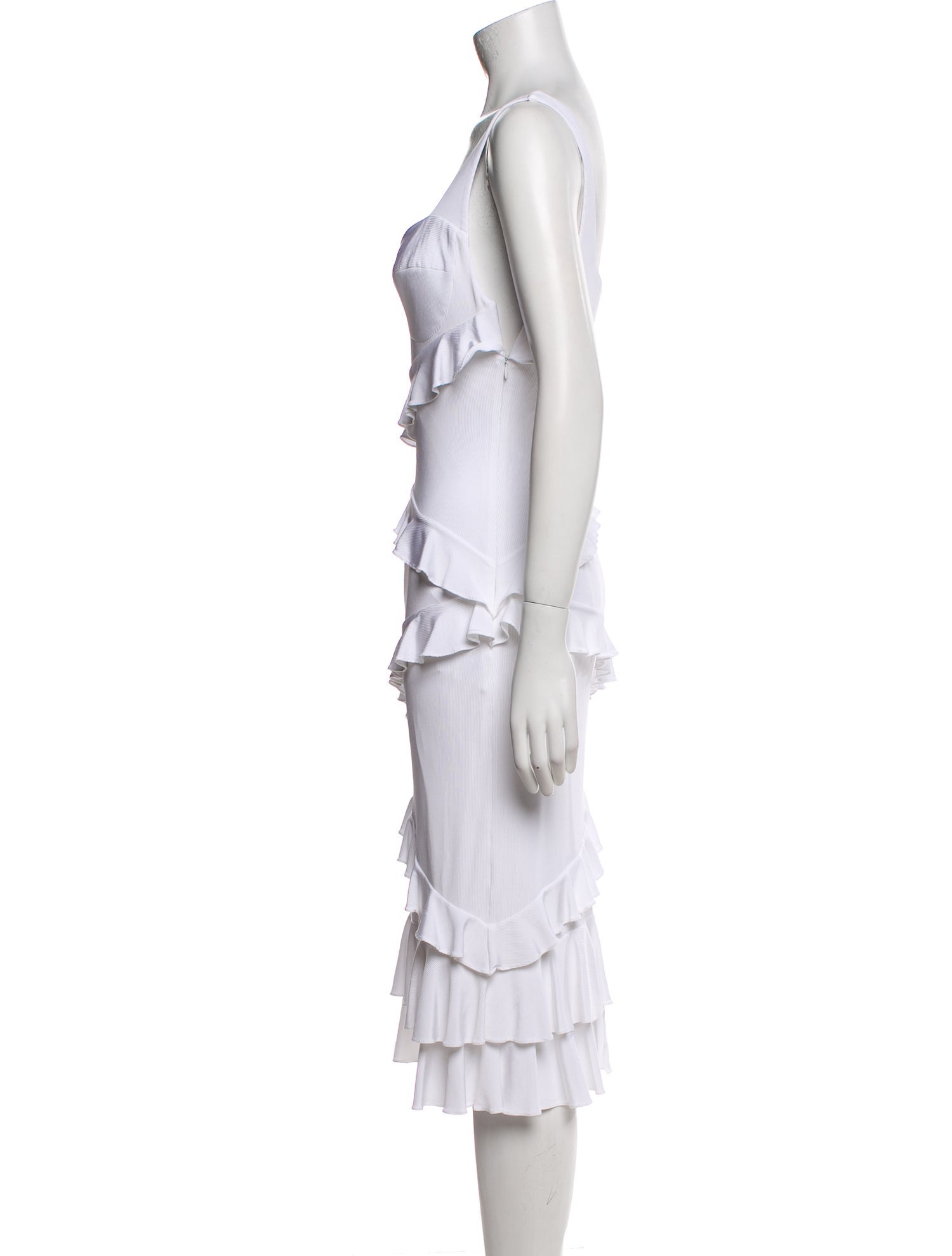 Cushnie V-Neck Knee-Length Dress