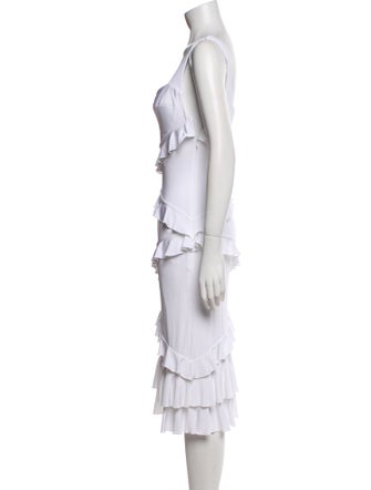 Cushnie V-Neck Knee-Length Dress