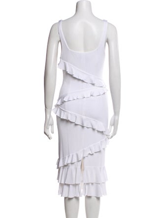 Cushnie V-Neck Knee-Length Dress