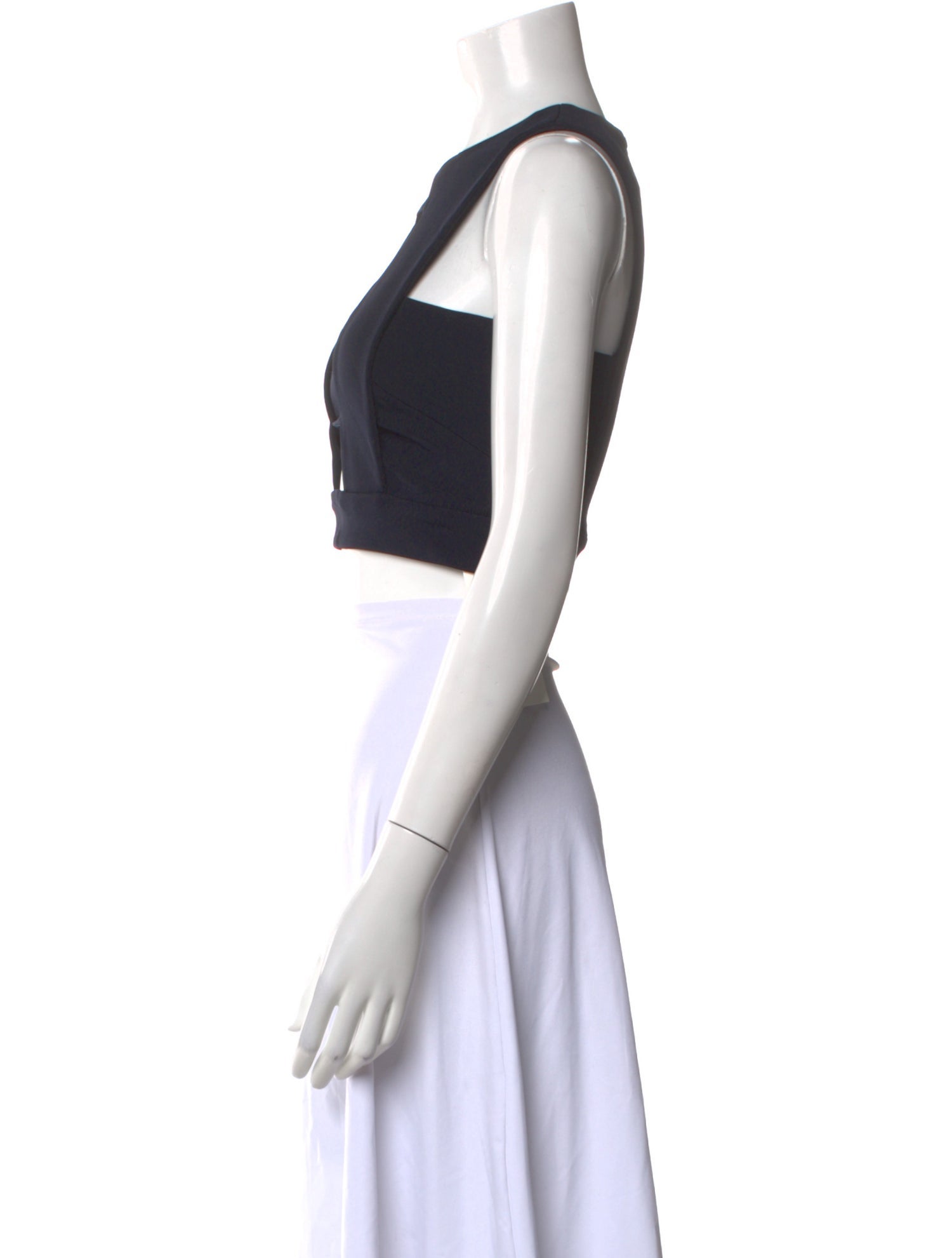 Cushnie Silk Crew Neck Crop Top