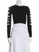 Cushnie Bateau Neckline Long Sleeve Crop Top