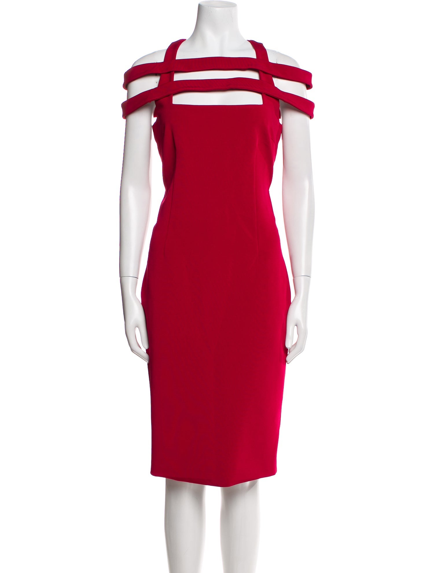 Cushnie Square Neckline Knee-Length Dress