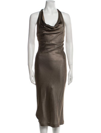 Cushnie Cowl Neck Midi Length Dress