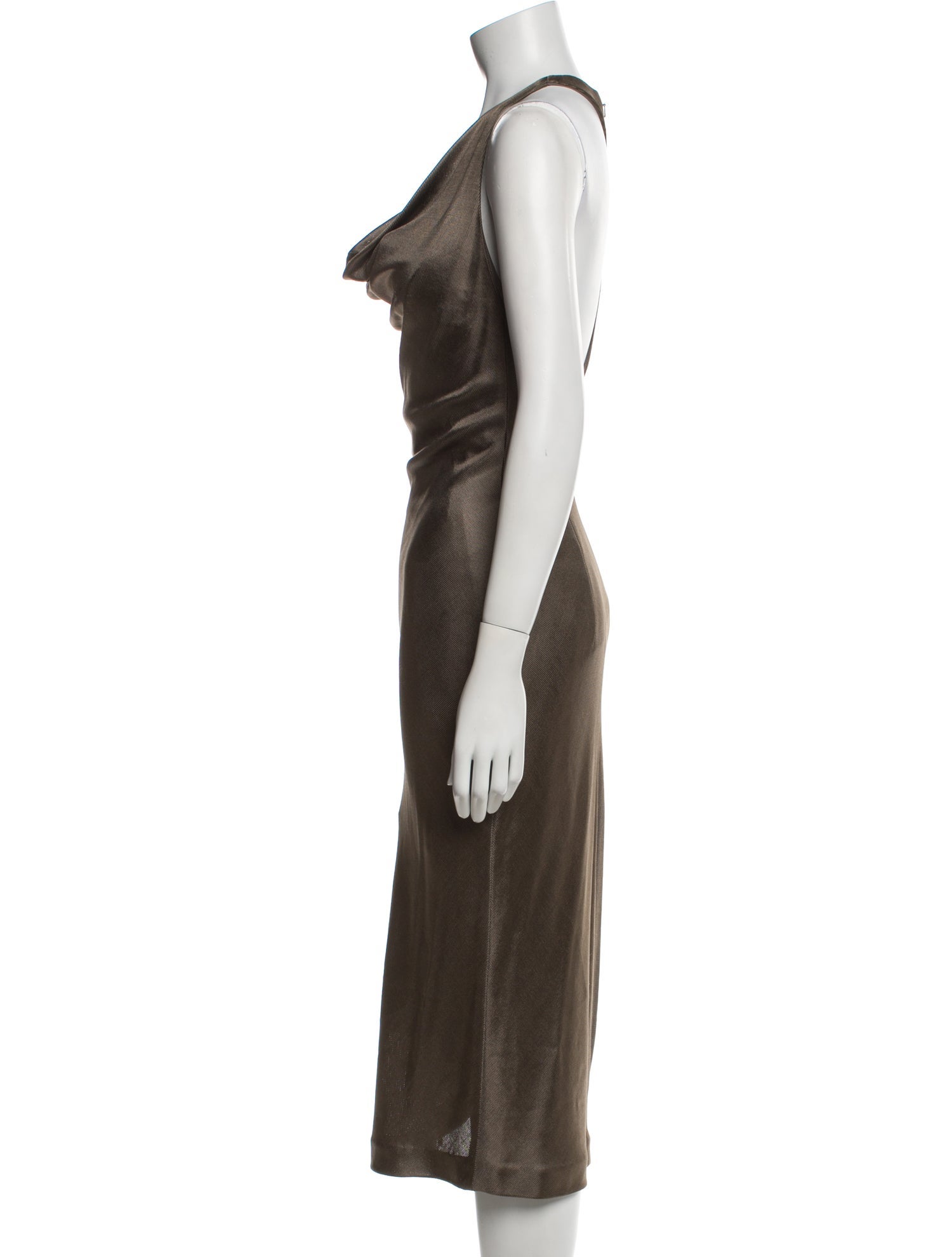 Cushnie Cowl Neck Midi Length Dress