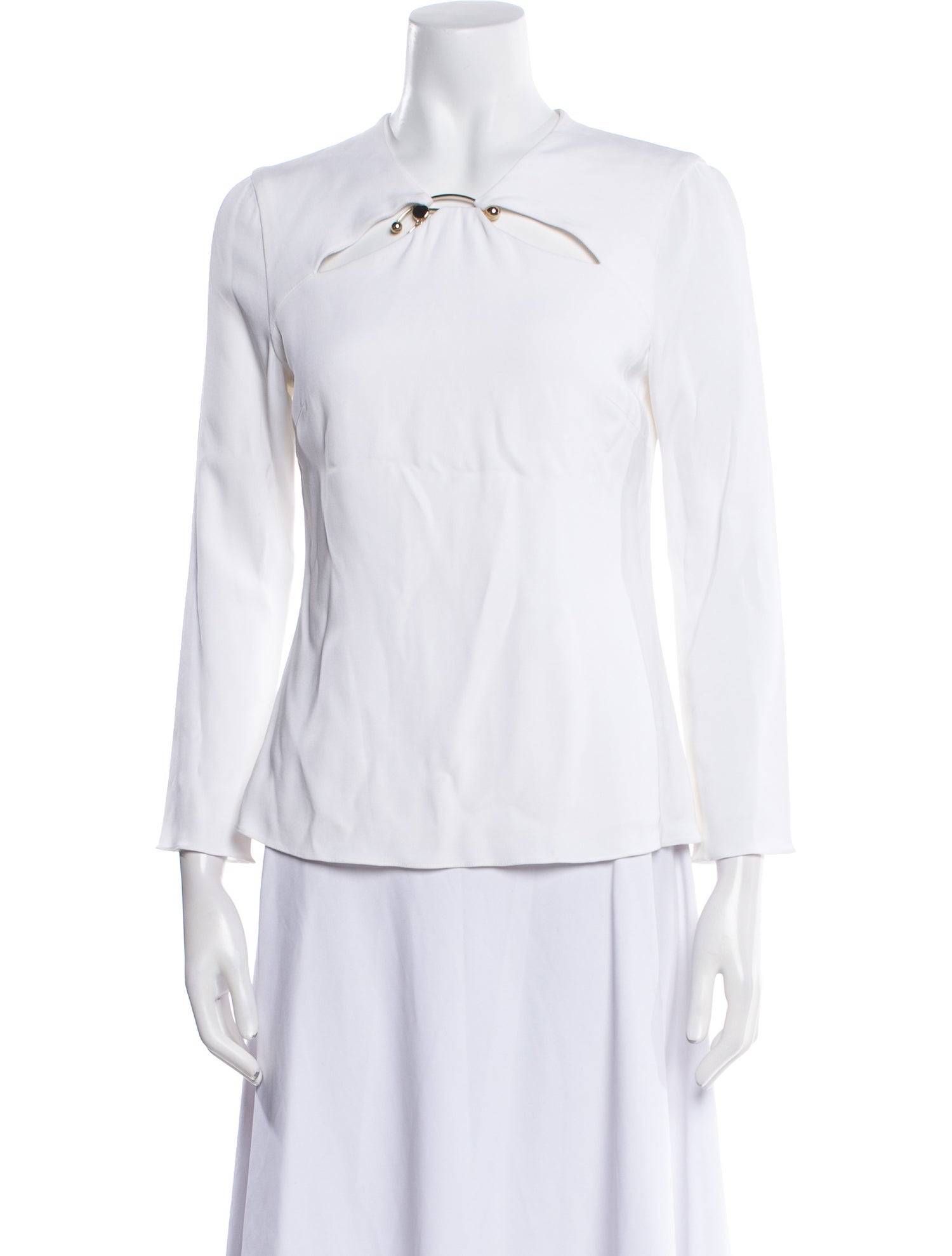 Cushnie Three-Quarter Sleeve Button-Up Top