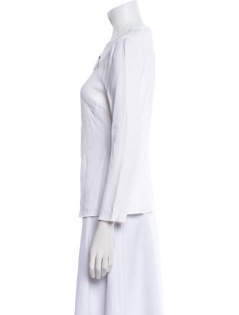 Cushnie Three-Quarter Sleeve Button-Up Top