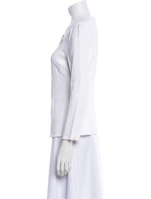 Cushnie Three-Quarter Sleeve Button-Up Top