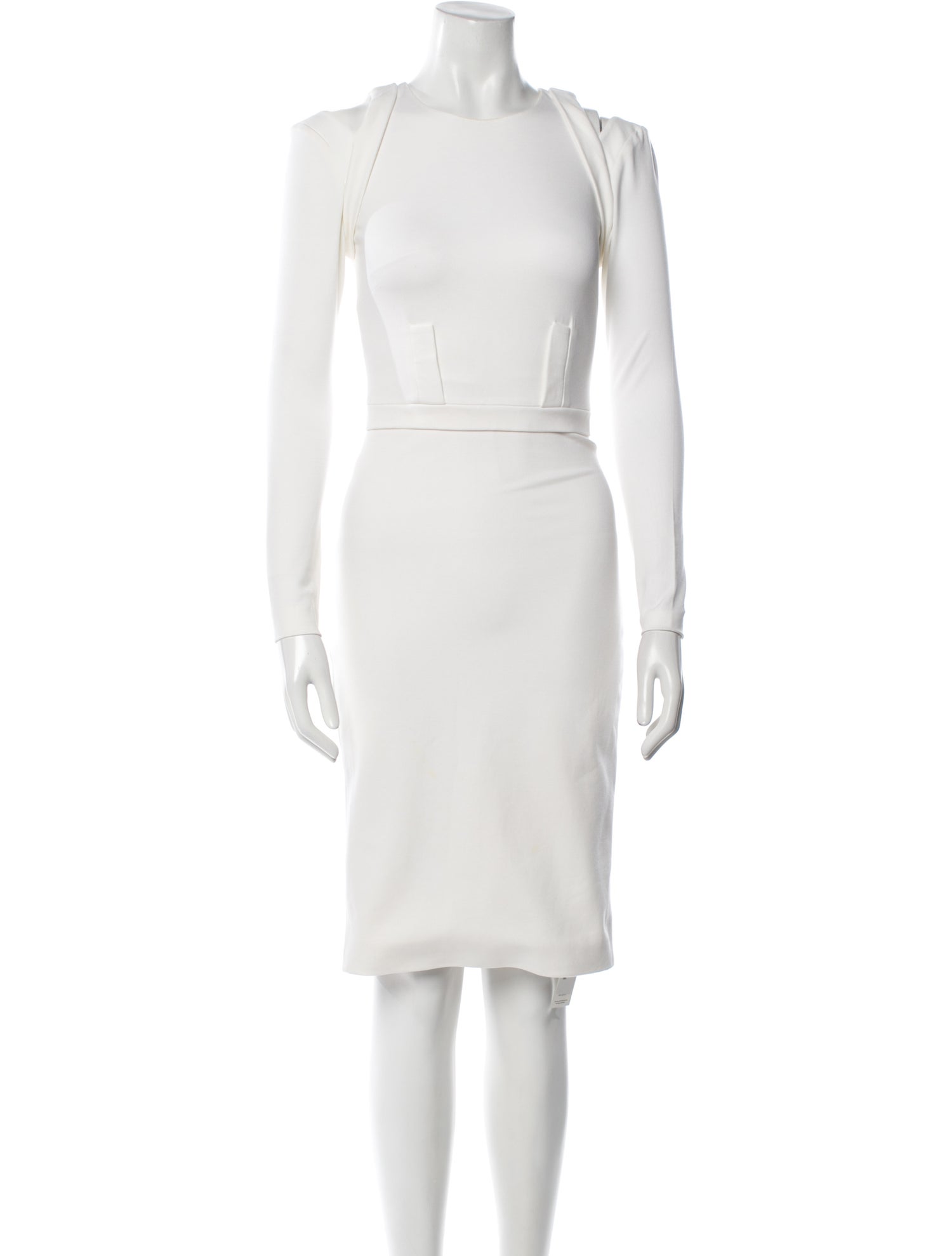 Cushnie Bateau Neckline Knee-Length Dress